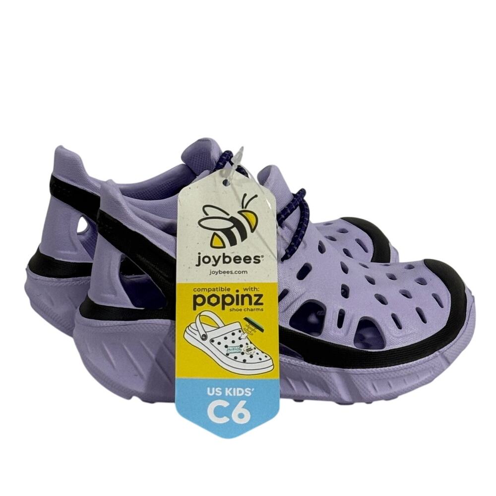 Joybees Kids Trekking Shoe Slip On EVA Water Sneaker Lilac Black Sz C6 NWT